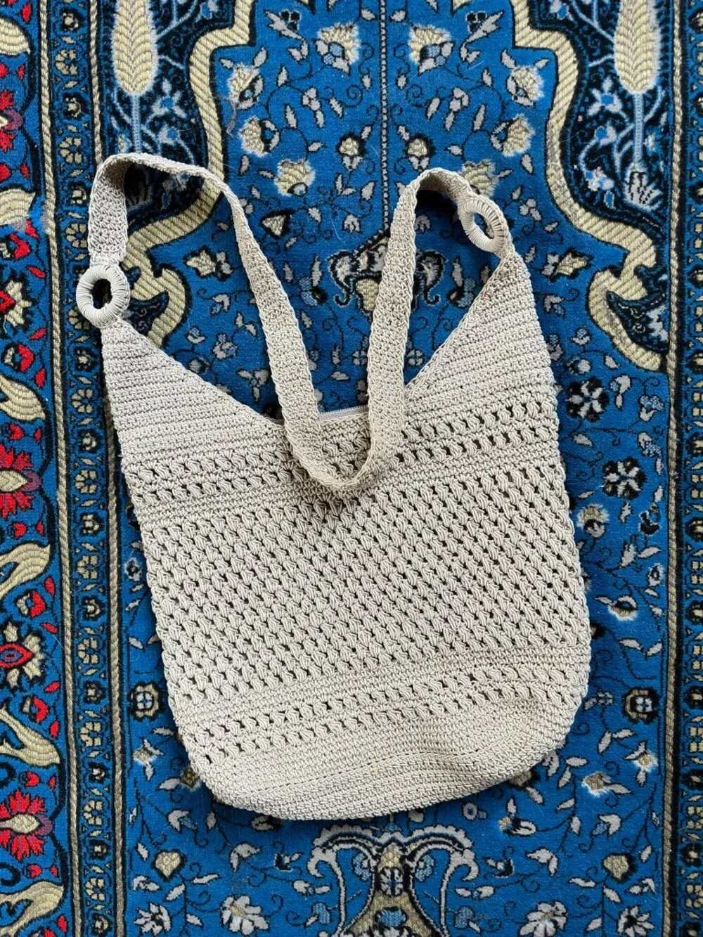 Natural Crochet Shoulder Handbag